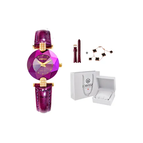 JOWISSA Кварцевый механизм Женские часы Ромб 3D-эффект Cut Технология Элегантный Швейцарский Часы Фиолетовый Циферблат часов