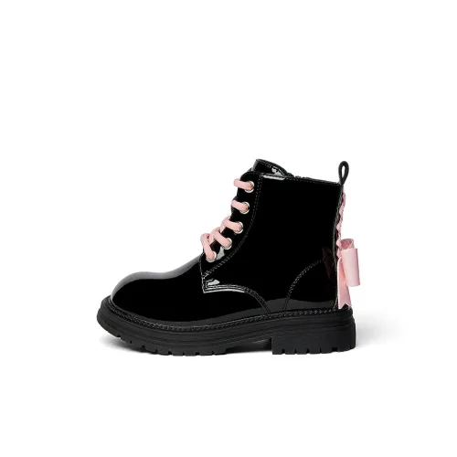 Snoffy Детские утепленные сапоги High Top Радужный Черный/Розовый Цветочный Kids