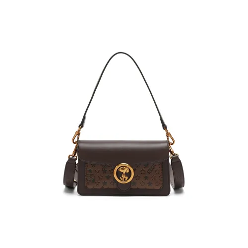 SNOOPY ПУ (полиуретан) Сумка через плечо Стандартная Женская Кофейного цвета