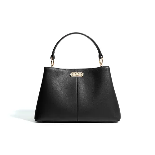 NIUMJ Сумка из крупнозернистой текстуры коровьей кожи стандартная женская черная кофейная кремовый абрикос Дюшес золотая