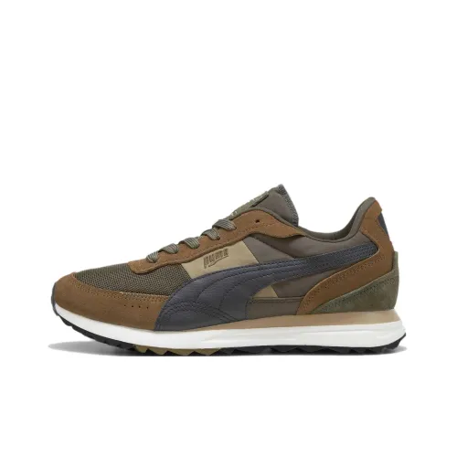 PUMA Road Rider Slip-resistant Abrasion-resistant Low Top Casual Running Shoes Unisex Tan