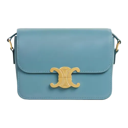 CELINE Teen Triomphe Гладкая коровья кожа Сумка Сумка через плечо Сумка через плечо Женская Джинсовый синий