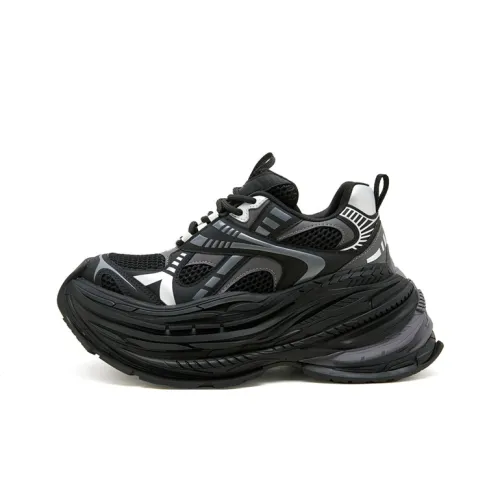 M88M Износостойкие Дышащие Увеличивающие Высоту Низкие Кеды Унисекс Черные