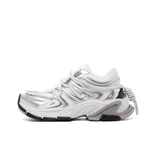 BLINDNOPLAN Противоскользящий устойчивый к истиранию низкий топ повседневный винтаж массивные кроссовки беговые кроссовки унисекс белый серебристый