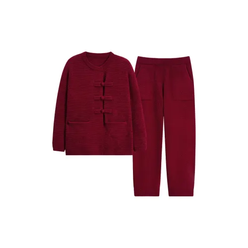 Sha Qian Пижамный комплект женский красный