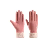 Двухслойный край с флисом, вышивка - розовый