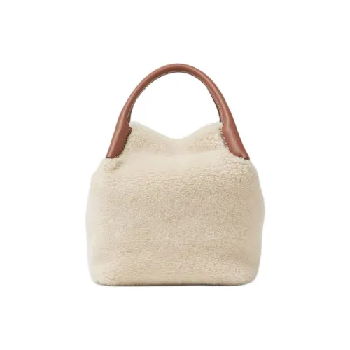 Loro Piana Тутовый шелк Wa Кашемир Одно плечо Сумка Маленькая Женская Белая и Коричневая