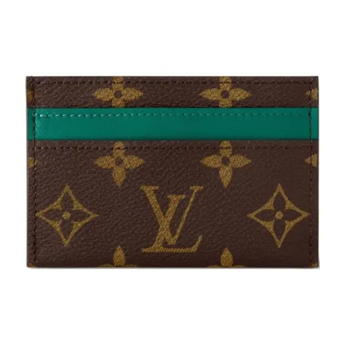 LOUIS VUITTON Кожа Держатель для карт Унисекс Зеленый и Коричневый