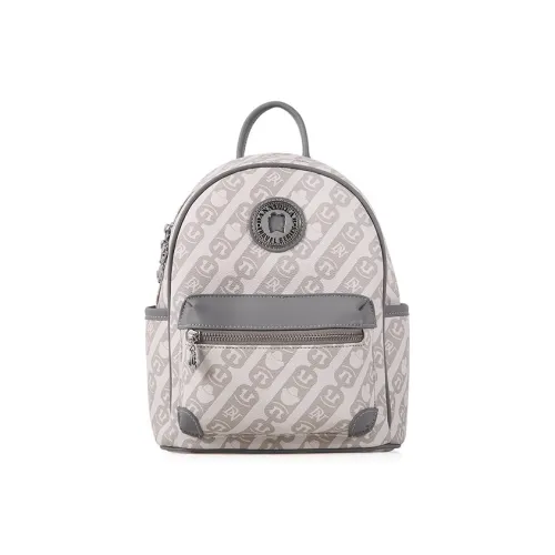 DANNYBEARJEANS Рюкзак из синтетической кожи большой унисекс цвет экрю и светло-синий