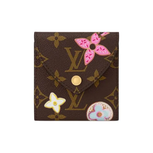 LOUIS VUITTON Кожаный держатель для карт женский коричневый и красный