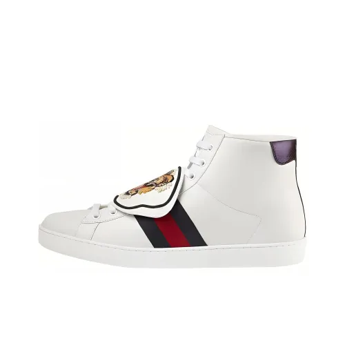 GUCCI Ace High Топ Скейтборд Кроссовки Мужские Белые