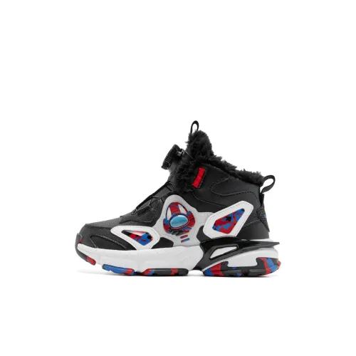 QIAODAN Детская повседневная обувь Высокий топ Черный Карпово-красный Для дошкольников