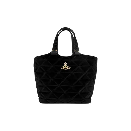 Vivienne Westwood Хлопок Тоут Сумка Сумка для покупок Сумка Женская Черная