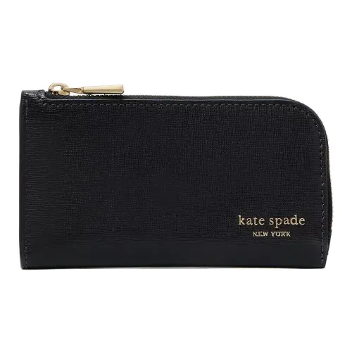 Kate Spade Крестообразный текстура кожа кошелек маленький женский черный