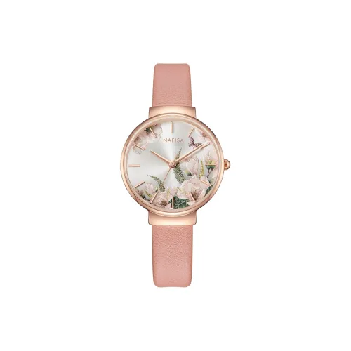 NAFISA Hayley Garden Collection Женские часы Маленький и стильный кварцевый механизм кожаный ремешок