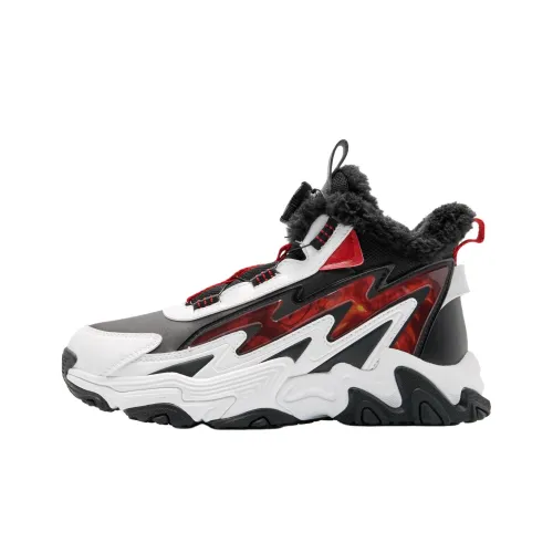 QIAODAN Детская повседневная обувь Высокий топ Черный/Jordan Белый Школьный возраст