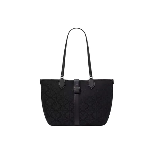 Kate Spade Цветочный дизайн Жаккард Тоут Сумка Сумка для покупок Сумка Сумка через плечо Средний Женская Черная