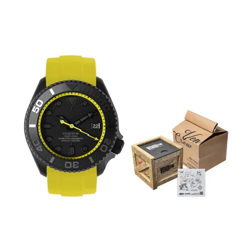 VENCREW Radar [Гонки Желтый] Автоматический Механический Механизм Часы Унисекс Черный Циферблат