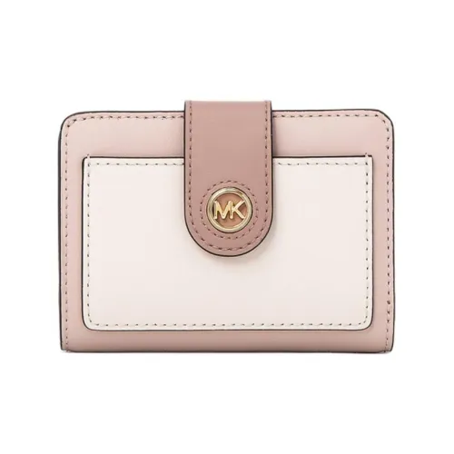 MICHAEL KORS Кошелек из коровьей кожи маленький женский розовый светло-кремовый