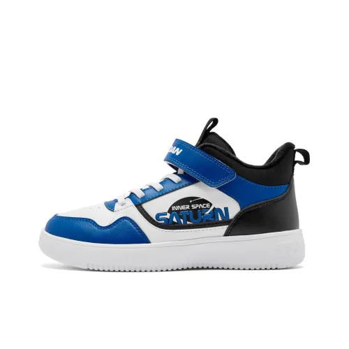 QIAODAN Детская повседневная обувь MID Топ Джордан-белый/Молния синий Школьный возраст
