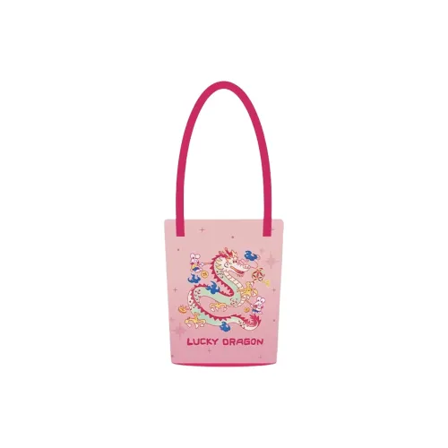 AOSONG Замша Ткань Ведрообразная Сумка на Плечо Унисекс Розовый Счастливый Дракон