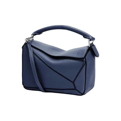 LOEWE Пазл Телячья кожа Геометрический Сумка Сумка через плечо Сумка Мини Женская Океан Синий