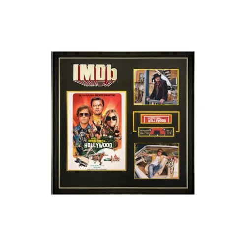 Three For Hollywood Memories Леонардо ДиКаприо Брэд Питт Подписанное Фото Включает SA Сертификат В Рамке