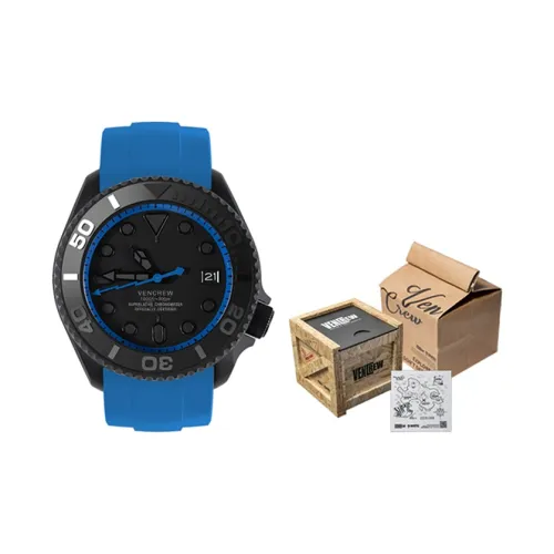 VENCREW Radar [Кляйн-синий] Автоматический механический механизм Часы Унисекс Черный циферблат