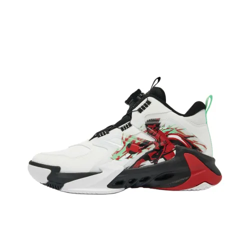 QIAODAN Детские баскетбольные кроссовки High Top Jordan - Белый/Черный для школьников