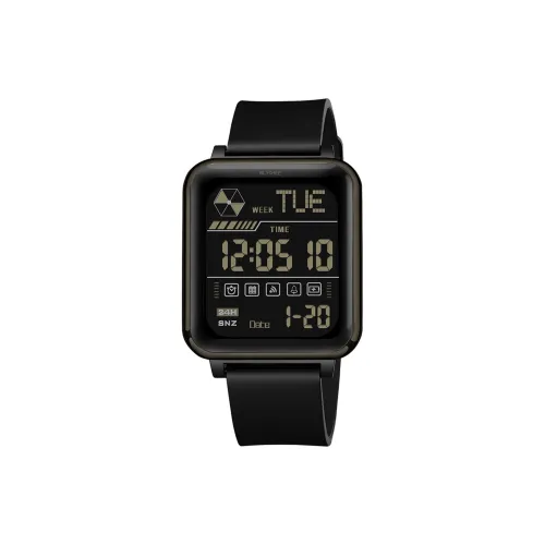 Rlychee Модный Young Студенческие Водонепроницаемые Часы Электронный Механизм TPU Ремешок Часы Мужские Черный Циферблат