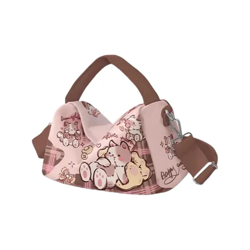 AOSONG Замша Ткань Ручная Сумка Сумка через плечо Унисекс Котенок Полночь Meal