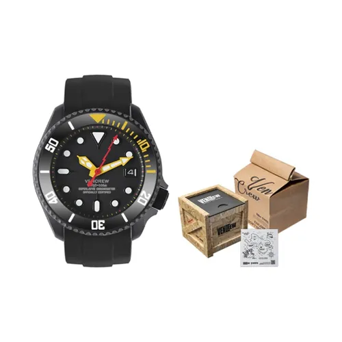 VENCREW Curry Перец Автоматический Механический Механизм Часы Унисекс Черный Циферблат