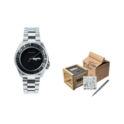 VENCREW 24K Killer Автоматический Механический Механизм Часы Мужские Черный Циферблат