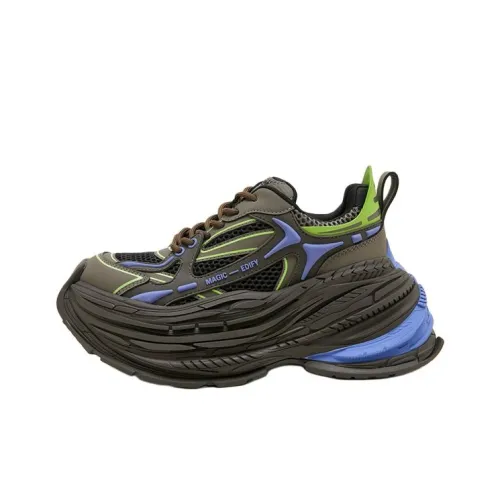 M88M Амортизация Slip-resistant Увеличение Высоты Низкий Топ Текс-Туфы Унисекс Оливково-Зеленый