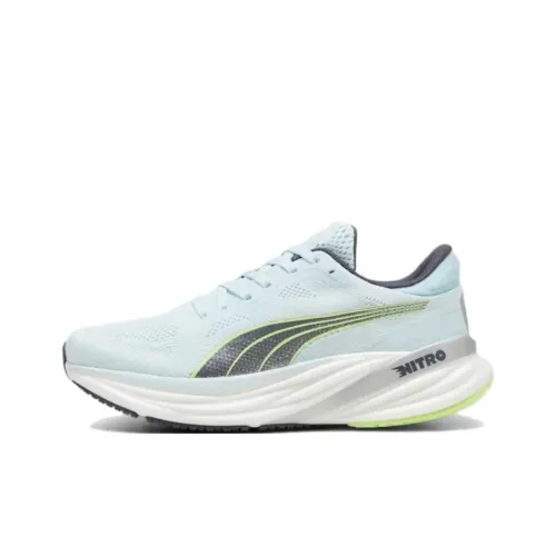 PUMA Magnify Nitro 2 Slip-Resistant Abrasion-Resistant Low Top Casual Running Shoes Women's Blue White PUMA Magnify Nitro 2 Противоскользящие Износостойкие Низкие Топ Повседневные Беговые Кроссовки Женские Синий Белый