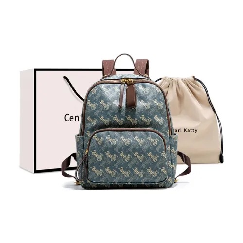 CentarlKatty ПУ (полиуретан) Полиуретан Синтетическая кожа Рюкзак Обычный Унисекс Carriage Синий Кофе