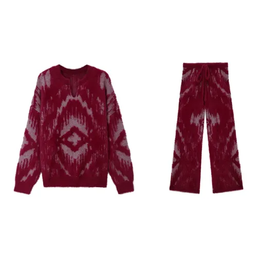 CICADAHOME Border God Пижамный комплект Женские Красный