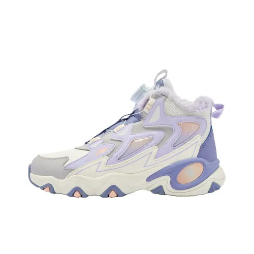 QIAODAN Детская повседневная обувь Высокий топ Бежевый Фиолетовый Школьный возраст