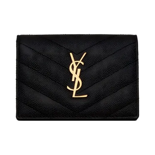 SAINT LAURENT Кожа Держатель для визиток Женские Черный