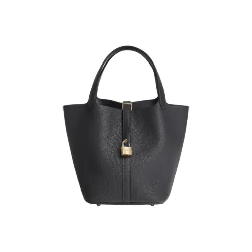 HERMES Picotin Lock Clemence Телячья кожа Корзинка-сумка Сумка-ведро Сумка Женская 85 Ardoise Темно-сланцевый серый