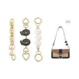 Прямая золотая цепочка с расширением (свинячий нос + черная кошка, жемчужная)