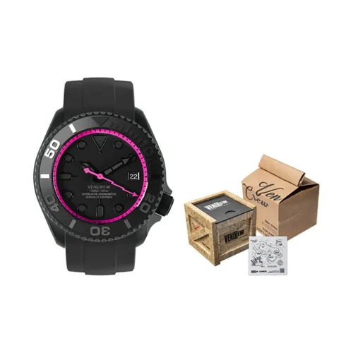 VENCREW Radar [Macho Pink] Автоматический механический механизм Часы Унисекс Черный циферблат