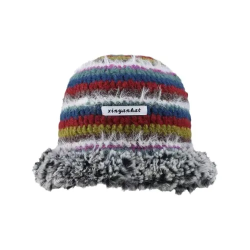 PISHUSHU Шерстяные шапки Женские Радужные