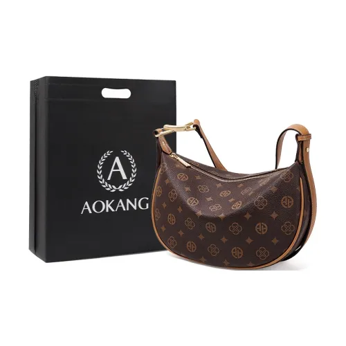 AOKANG Сумка из ПВХ Пельменная Сумка Полумесяц Сумка Сумка через плечо Сумка на плечо Средний Женская Кофейная
