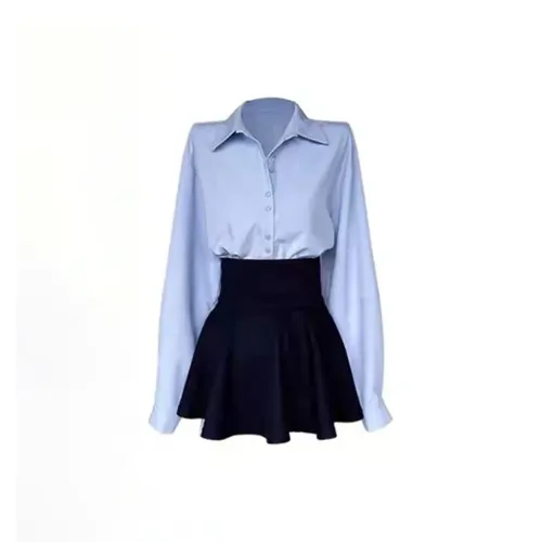 Vine Color Синий комплект Женские комплекты с юбкой