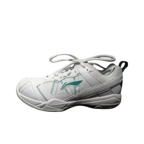 LiNing Shock Absorbers Slip-Resistant Низкий Топ Бадминтон Обувь Мужская Белая