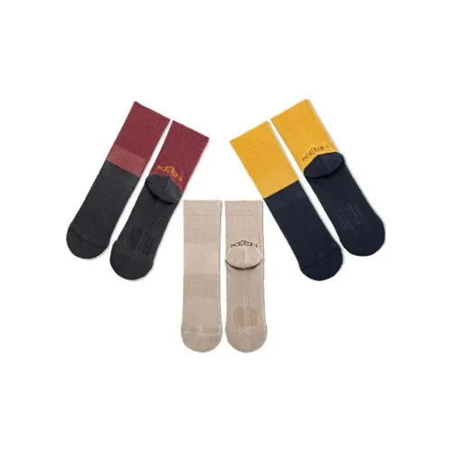 Keen 3 шт Бургундский + Бежевый + Желтый Унисекс Носки