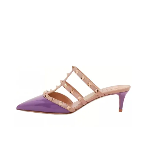 Valentino Rockstud Домашние тапочки Женские Фиолетовые