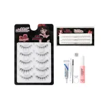 Однополосный Малыш Изогнутый + 3 ряда нижних ресниц + набор для нанесения ресниц + клей для улучшения внешнего вида глаз