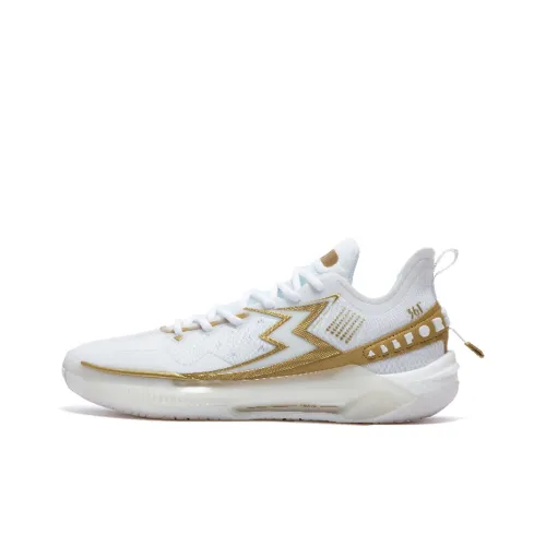 361° BIG3 5,0 Quick PRO Баскетбольные кроссовки Низкий Топ Белый Золото Мужской